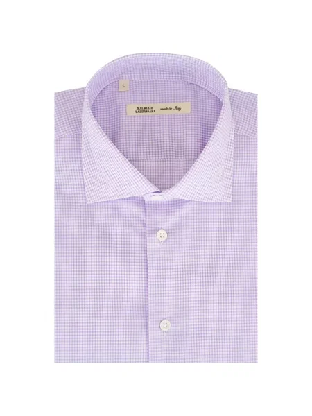 Kostkovaná košile Maurizio Baldassari fialová