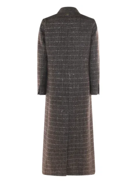 Palton Twinset cu model herringbone gri