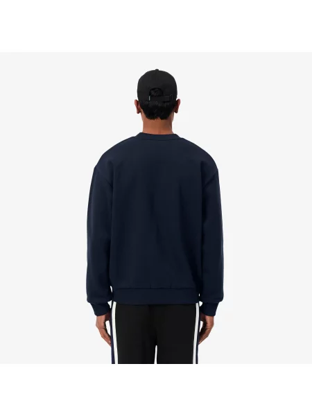 Lacoste Bluza Z Bawełnianej Dresówki granatowa