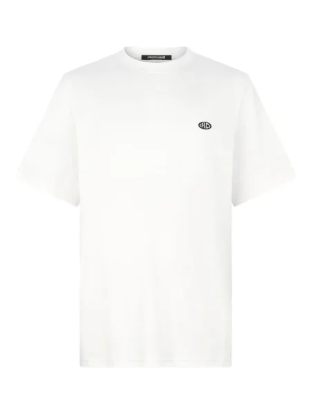 Tricou Roberto Cavalli cu broderie alb
