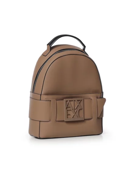 Armani Exchange plecak miejski z imitacji skóry brązowy