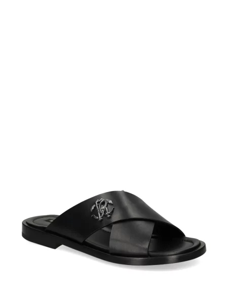 Sandale Roberto Cavalli cu model piele de șarpe negru
