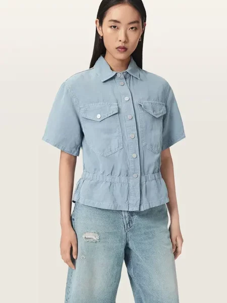 AllSaints cămașă pentru femei cu in TOVE albastru