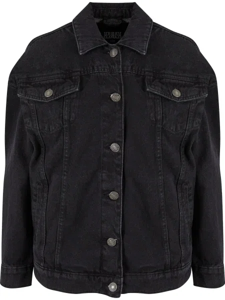 Urban Classics Geacă de primăvară-toamnă denim negru
