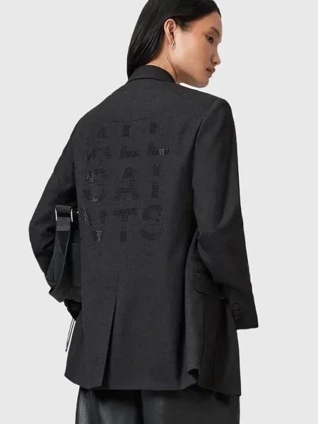 Сако AllSaints ESSIE с едно копче сиво