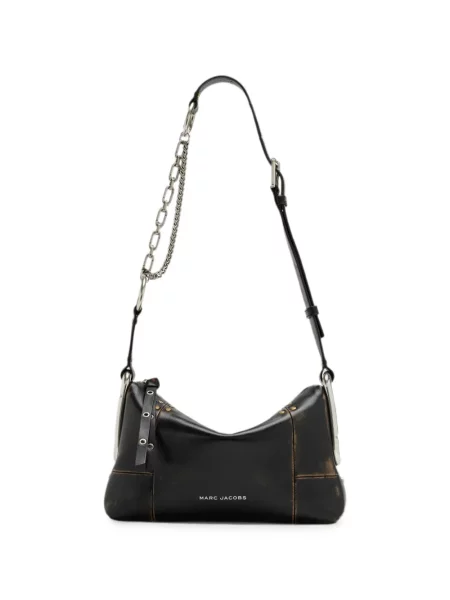 Geantă Marc Jacobs din piele zdrențuiți negru