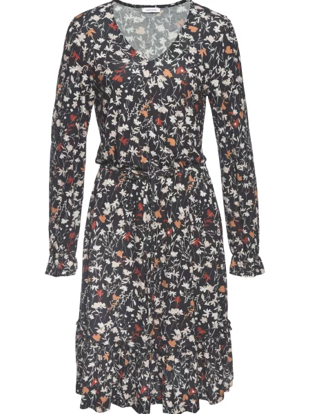 LASCANA Rochie bej deschis / portocaliu / roşu închis negru