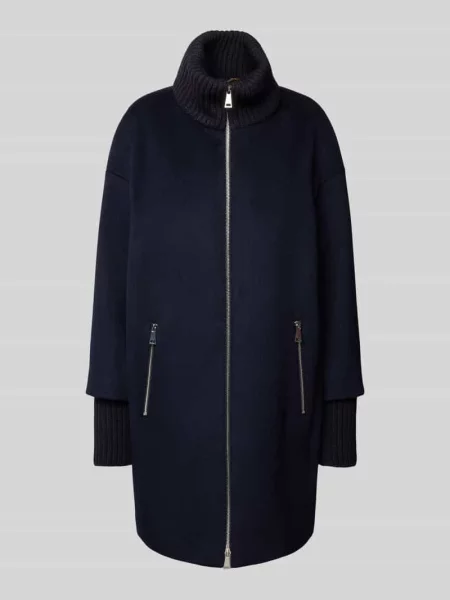 Płaszcz zapinany na błyskawiczny dwustronny White Label granatowy