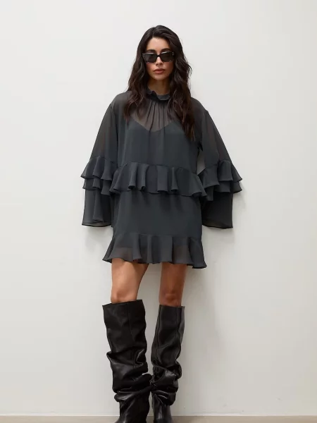 Answear.LAB rochie din vâscoză verde