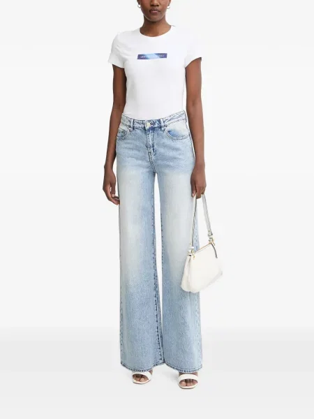 Scurt tricou Armani Exchange cu imagine alb