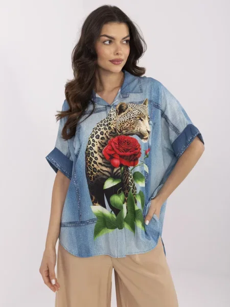 Cămașă Italy Moda albastru