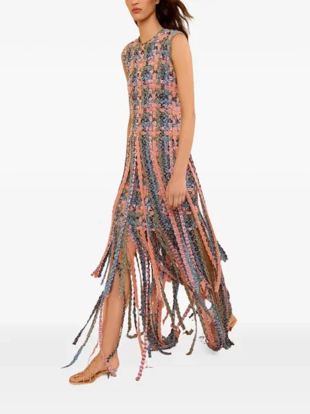 Rochie maxi Ulla Johnson cu franjuri tricotate roz