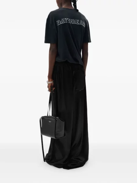 Pantaloni Ann Demeulemeester din satin negru