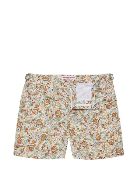 Slip de baie Orlebar Brown cu imagine cu model paisley alb