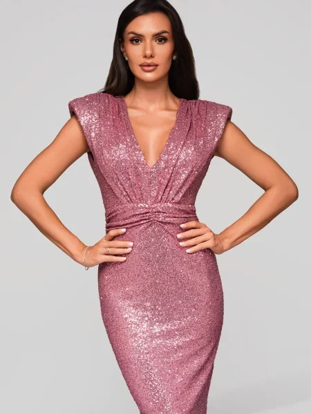 Rochie de seară Edoti de costum roz