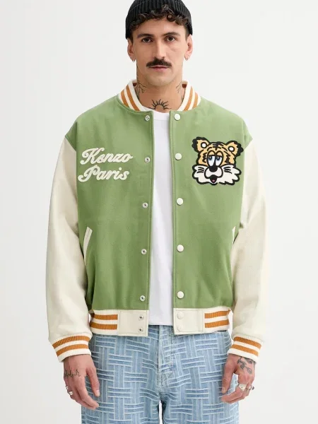Kenzo kurtka bomber z domieszką wełny x Verdy zielony