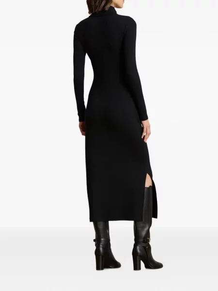 Μίντι φόρεμα Lauren Ralph Lauren γραβάτες μαύρο