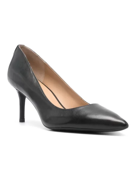 Czółenka Lauren Ralph Lauren skórzana na szpilce biznesowa czarna
