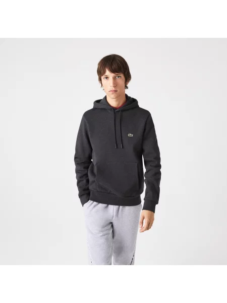 Lacoste Bluza Z Kapturem Z Bawełny Organicznej Lacoste szara