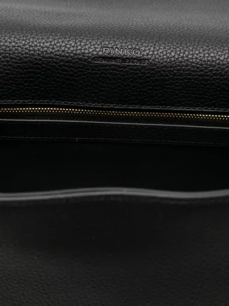 Кожена кожена чанта Pinko черно
