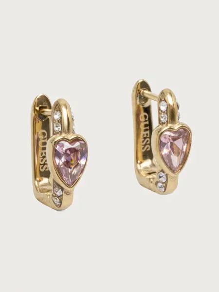 GUESS Cercei CRYSTAL LOVE auriu roz