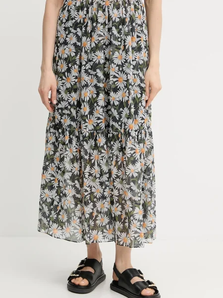 Weekend Max Mara fustă de mătase maxi evazată negru