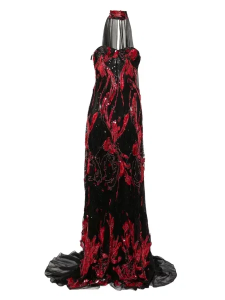 Rochie maxi Saiid Kobeisy cu broderie de costum