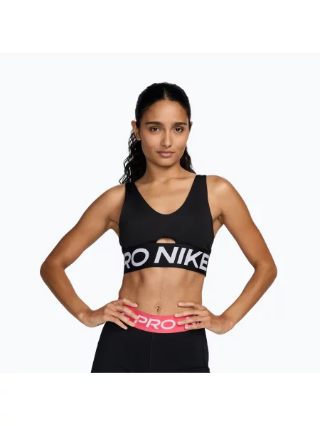 Tréninková podprsenka Nike Pro Indy Plunge black/white/white bílá