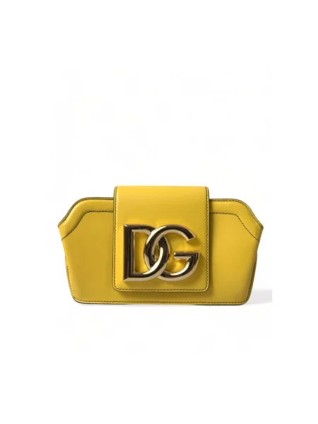 Torebka Dolce And Gabbana skórzana żółta