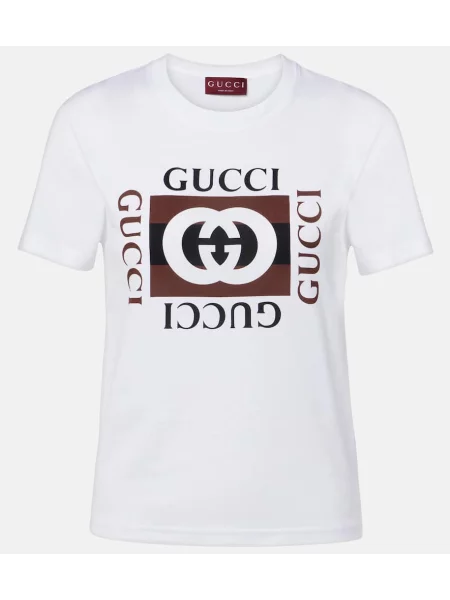 Tricou Gucci cu imagine alb