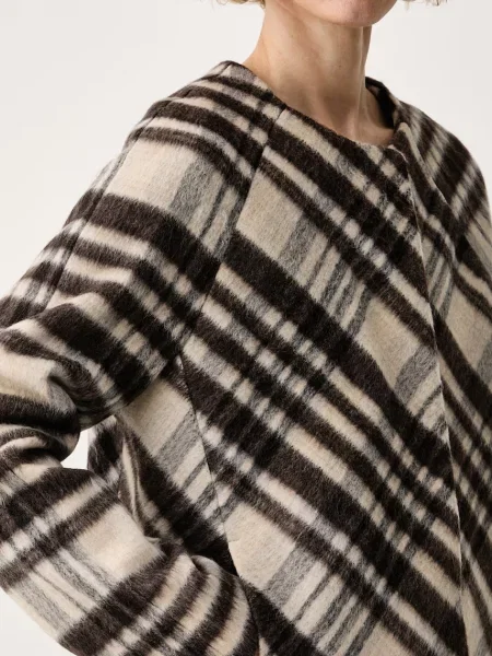 Calvin Klein átmeneti kabát női gyapjú hozzáadásával barna