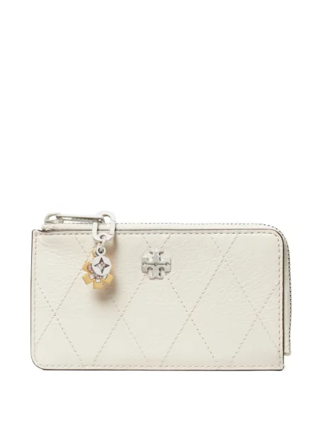 Matlasat portofel Tory Burch alb
