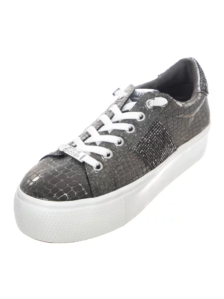 Sneakersy Steve Madden sznurowane skórzane szare