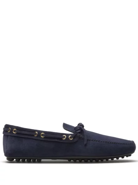 Pantofi loafer Car Shoe cu funde din piele de căprioară albastru