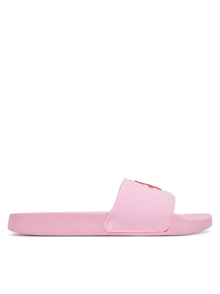 Natikači Tommy Hilfiger Th Script Pool Slide roza