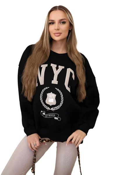 Set zateplená mikina + legíny černé