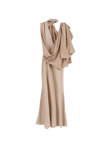 Rochie maxi Actualee din satin drapată