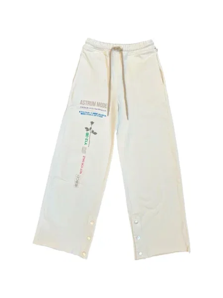 Pantaloni Astrum cu imagine alergare alb