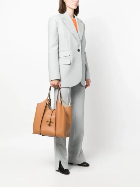 Kožená kožená taška Tod's hnědá