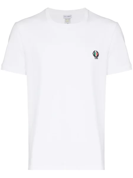 Cămașă Dolce & Gabbana cu broderie alb