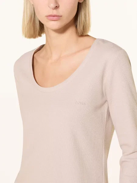 Boss Koszulka Od Piżamy Waffle beige beżowa