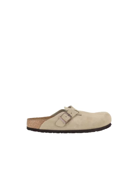 Klapki Birkenstock skórzane beżowe