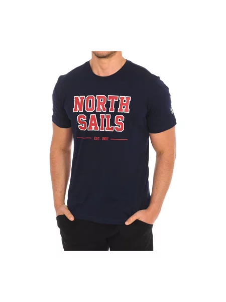Koszulka North Sails z nadrukiem z krótkim rękawem niebieska