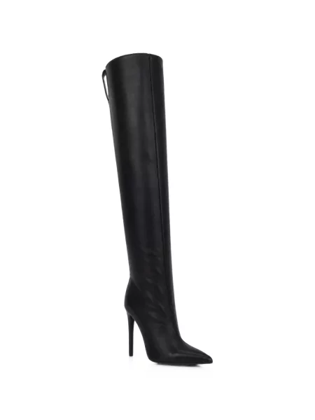 Cizme Philipp Plein din piele cu toc înalt negru