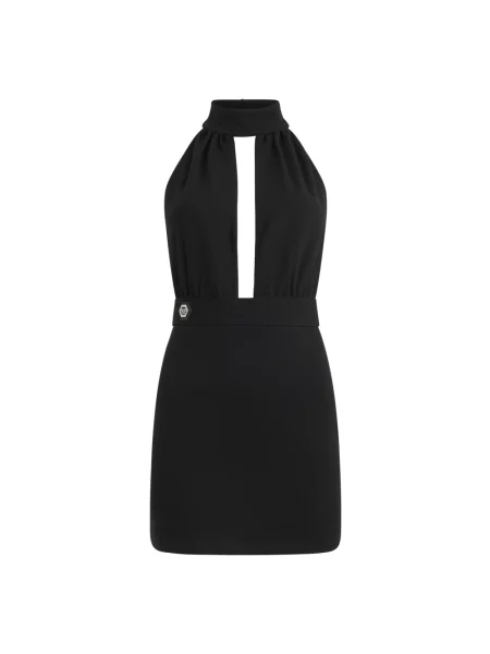 Mała sukienka mini Philipp Plein z odkrytymi plecami garniturowa czarna