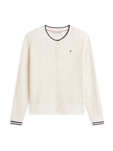 TOMMY HILFIGER Geacă tricotată crem negru