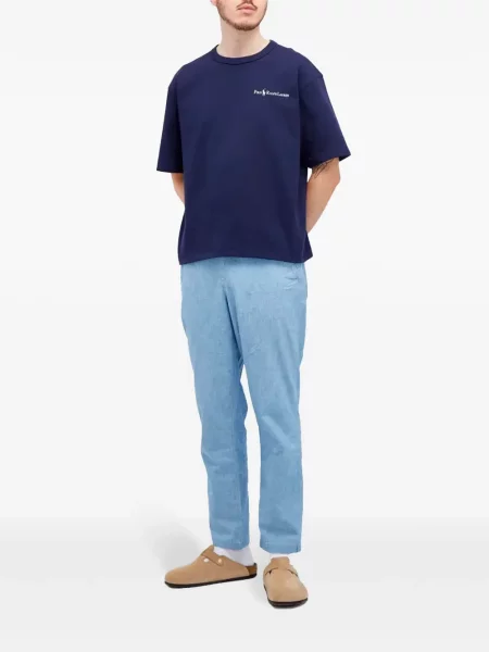 Pledinė džersinė marškiniai Polo Ralph Lauren su autografu mėlyna