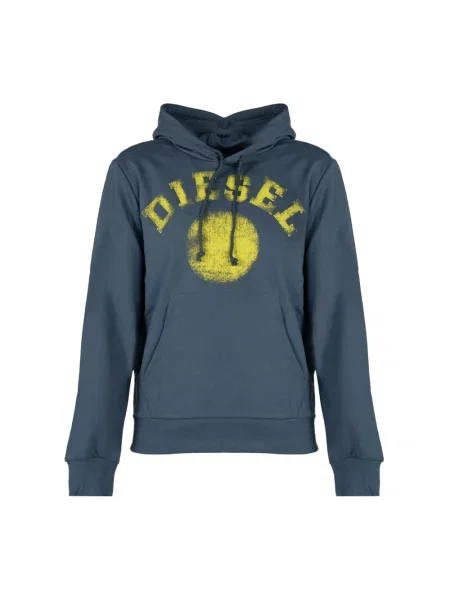Bluza z kapturem Diesel z kapturem niebieska