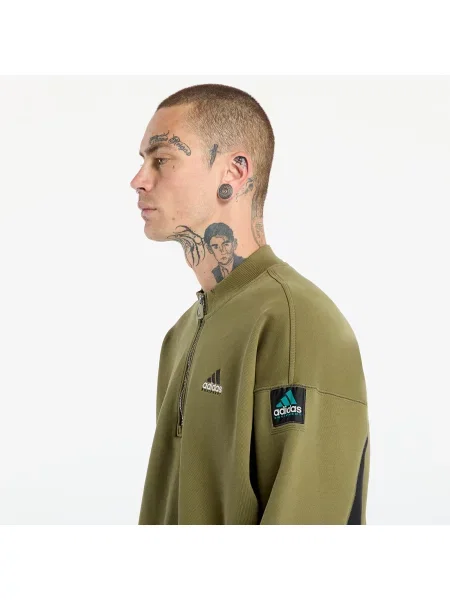Hanorac adidas Equipment Blocked Half-Zip Focus Olive M kaki