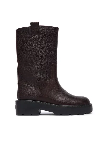 Tommy Jeans Kozaki Tjw Tubular Mid Boots ciemny brązowy